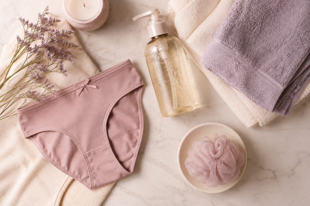 calcinha de algodão e produtos de higiene íntima recomendados