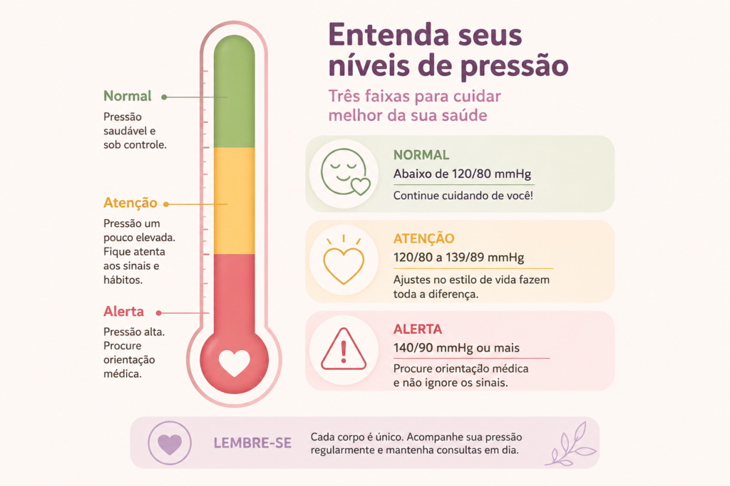 infográfico com os níveis de pressão arterial de alerta na gravidez