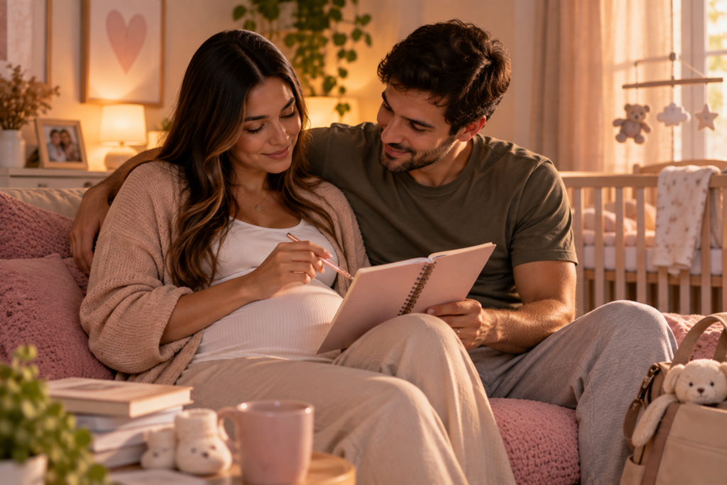 perguntas para a consulta pré-natal - casal se preparando juntos