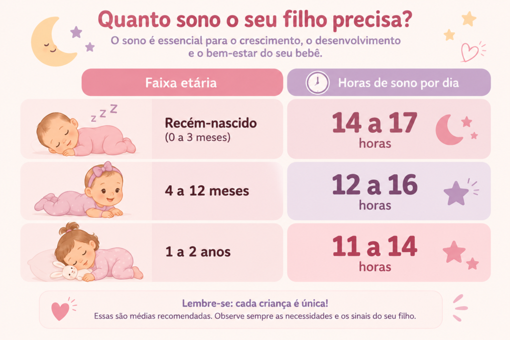 tabela de horas de sono do bebê por faixa etária